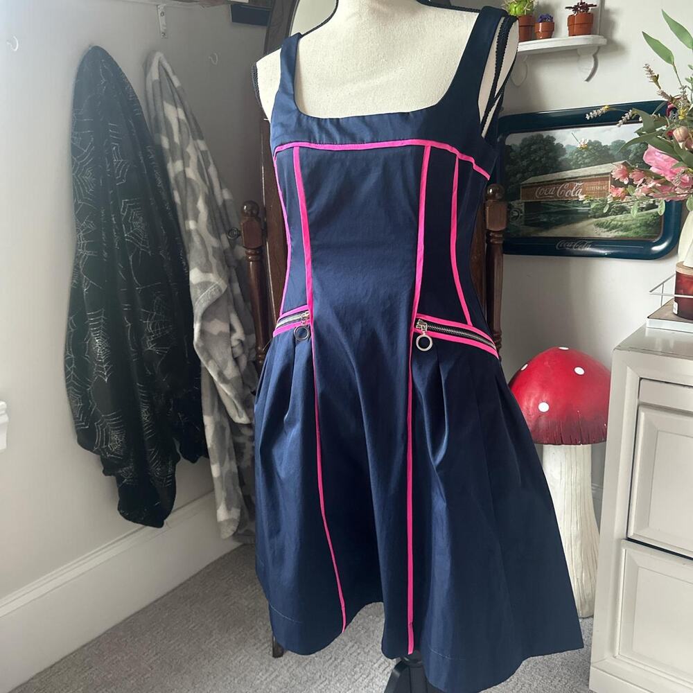 Navy and pink dress
